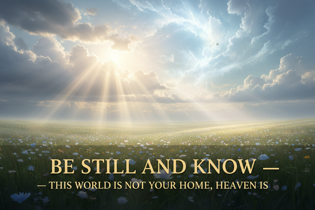BE STILL AND KNOW THIS WORLD IS NOT YOUR HOME