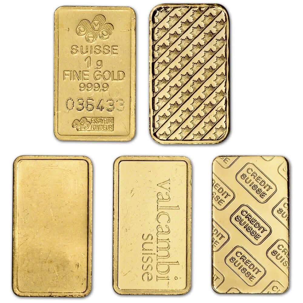 1 gram Gold Bar - Random Brand - Secondary Market - 999.9 Fine