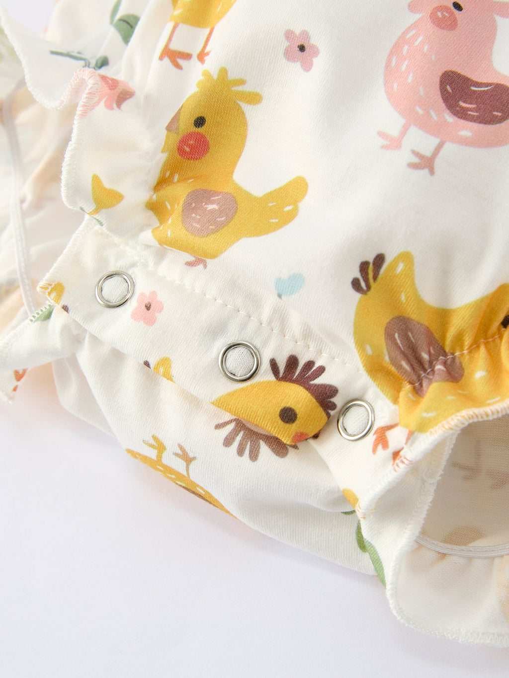 Spring Chick Scallop Short-Sleeve Girl Romper