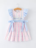 “DADDY'S GIRL” Smocked Plaid Girls Dress