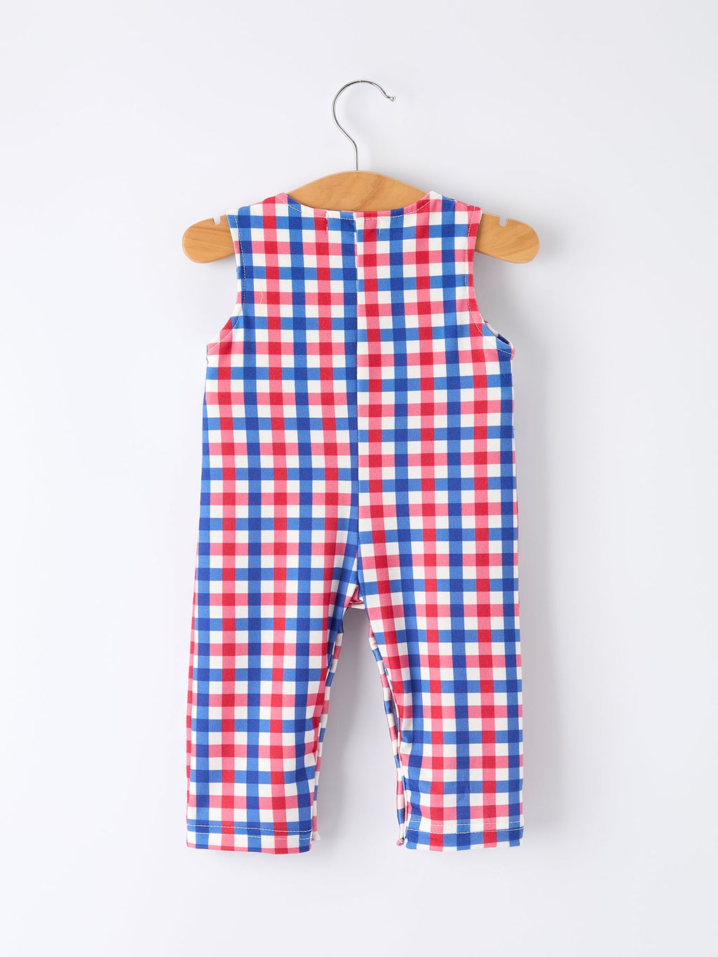4th of July Plaid Flag Baby Boy Romper