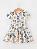 Watercolor Dog Breed Twirl Girls Dress