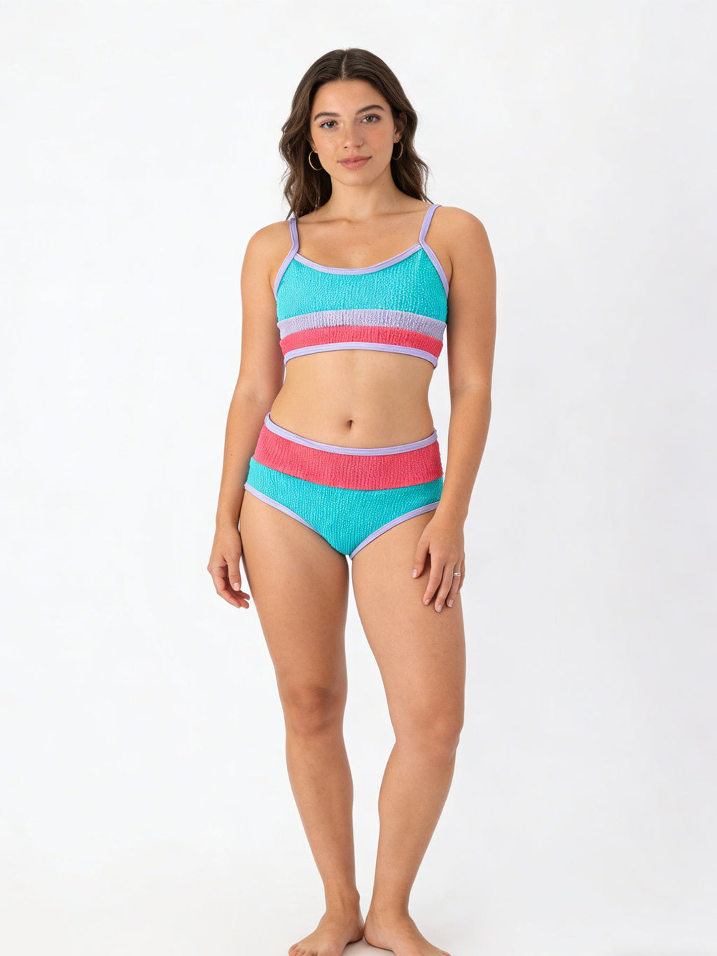 Mommy me "Blue and Red Stripes" Women's Swimsuit
