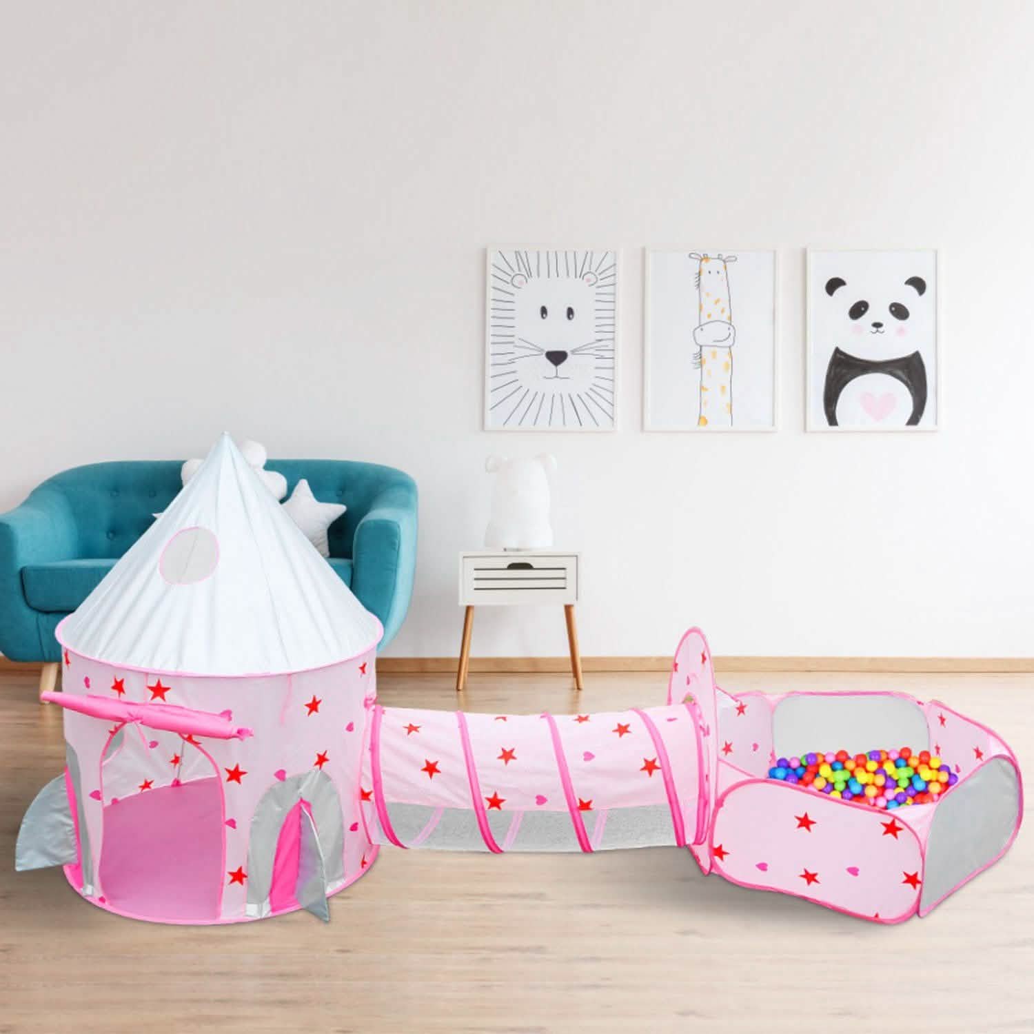3-in-1 Kids Play Tent Ball Pit Set