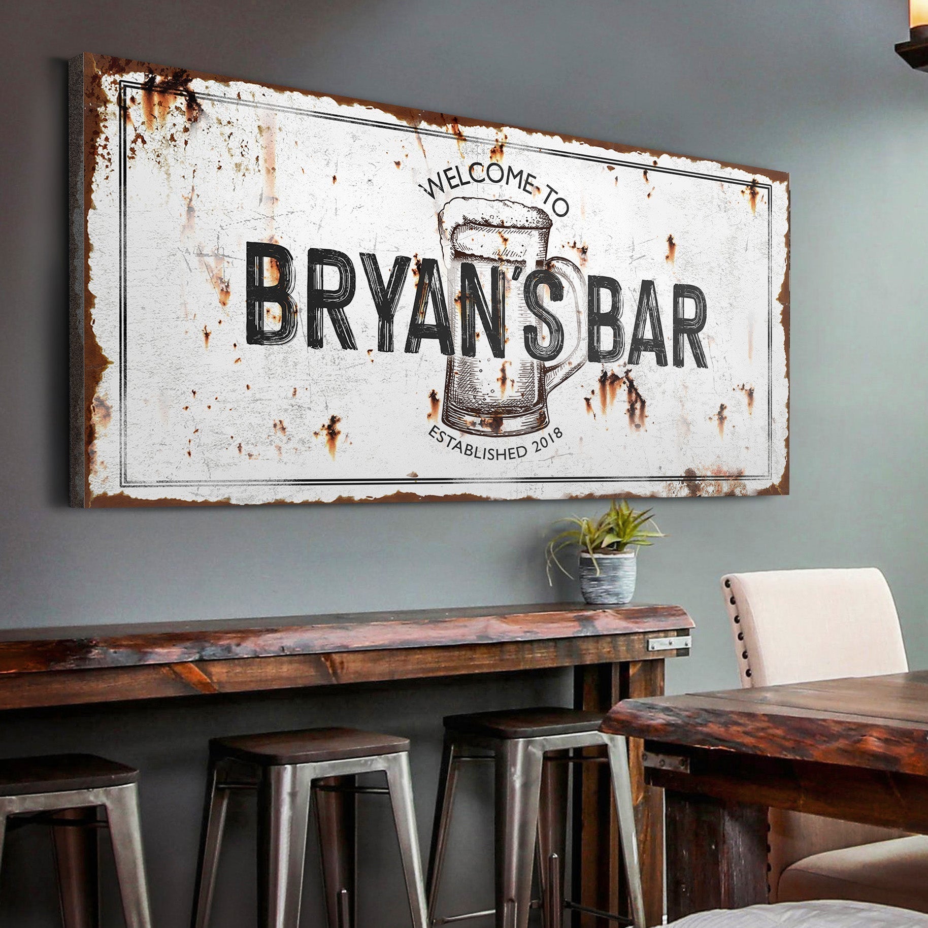 Beer Barrel Bar Sign II