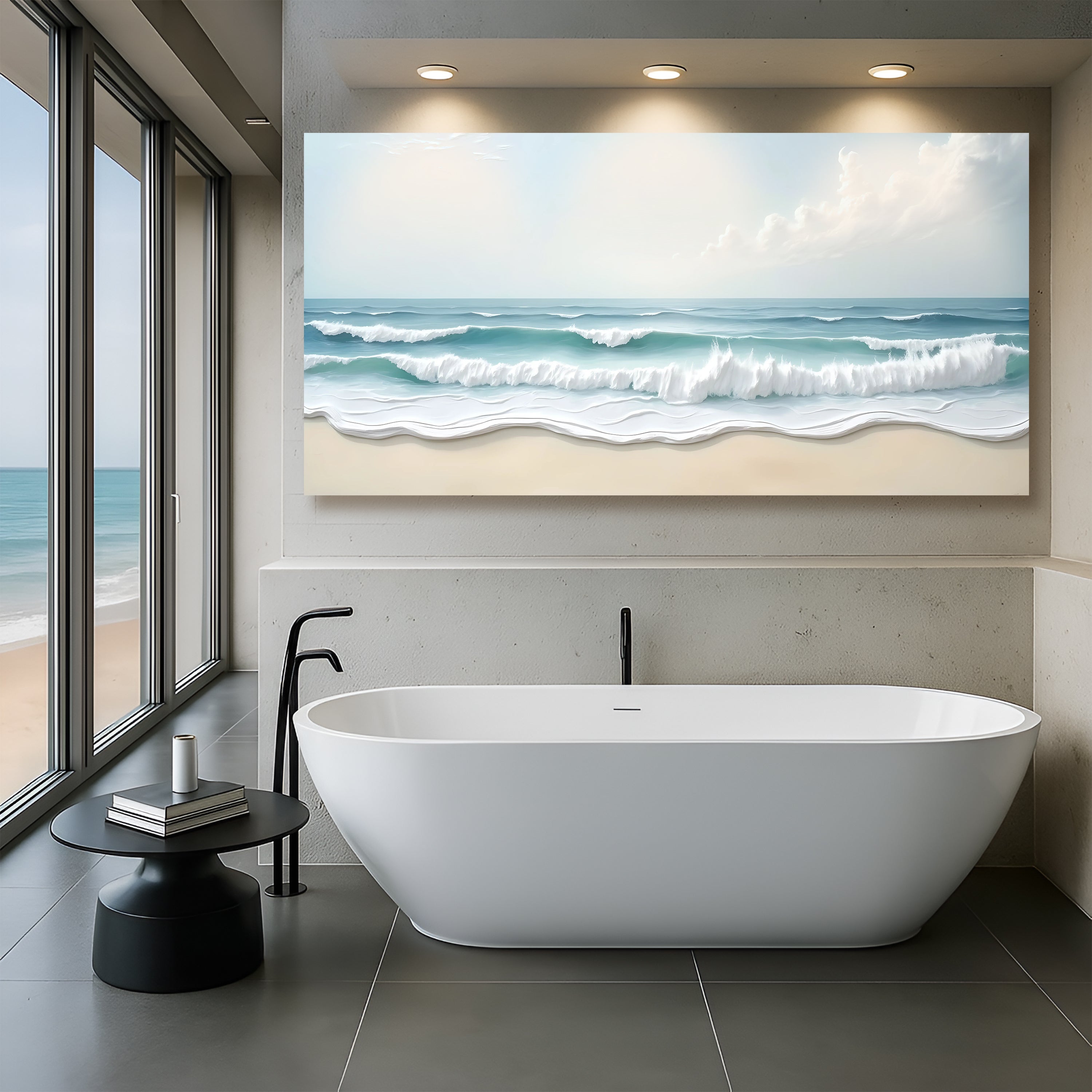 Serene Ocean Wave Coastal Wall Art XIV