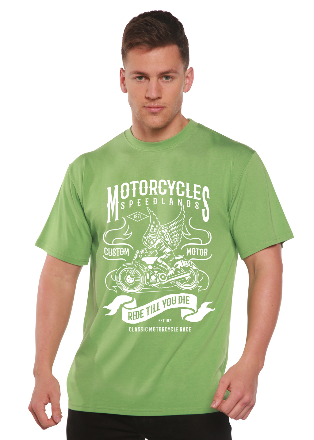Motorcycles Men's Bamboo Viscose/Organic Cotton Short Sleeve Graphic T-Shirt