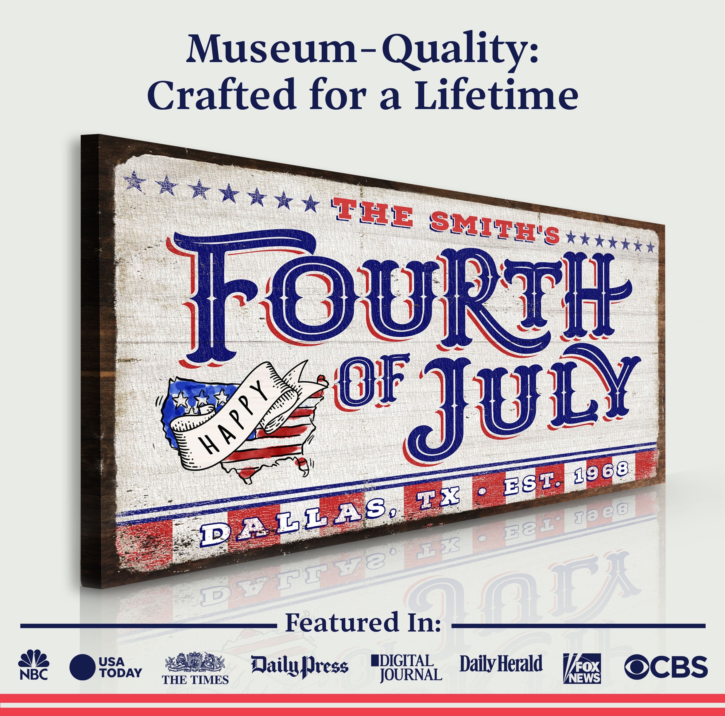 4th of July Personalized Welcome Sign
