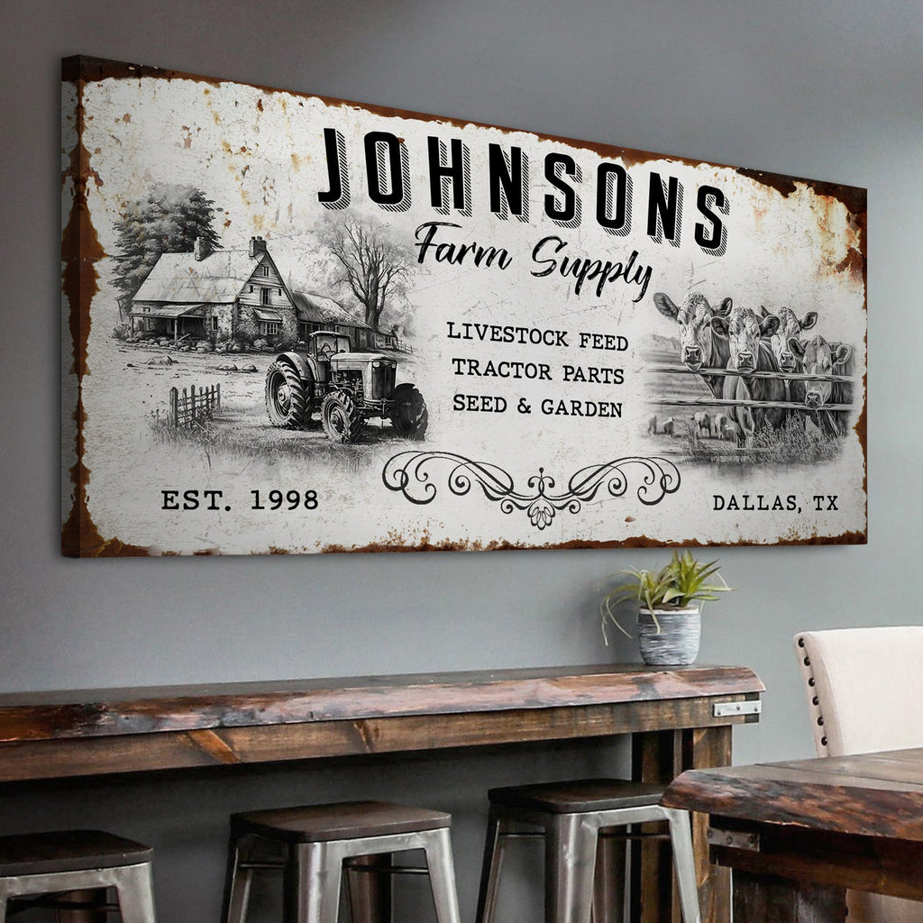 Family Farm Supply Sign