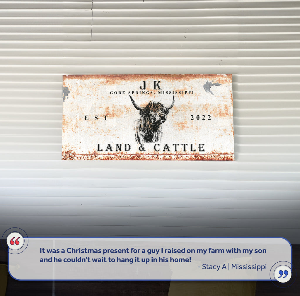 Land And Cattle Rustic Sign II