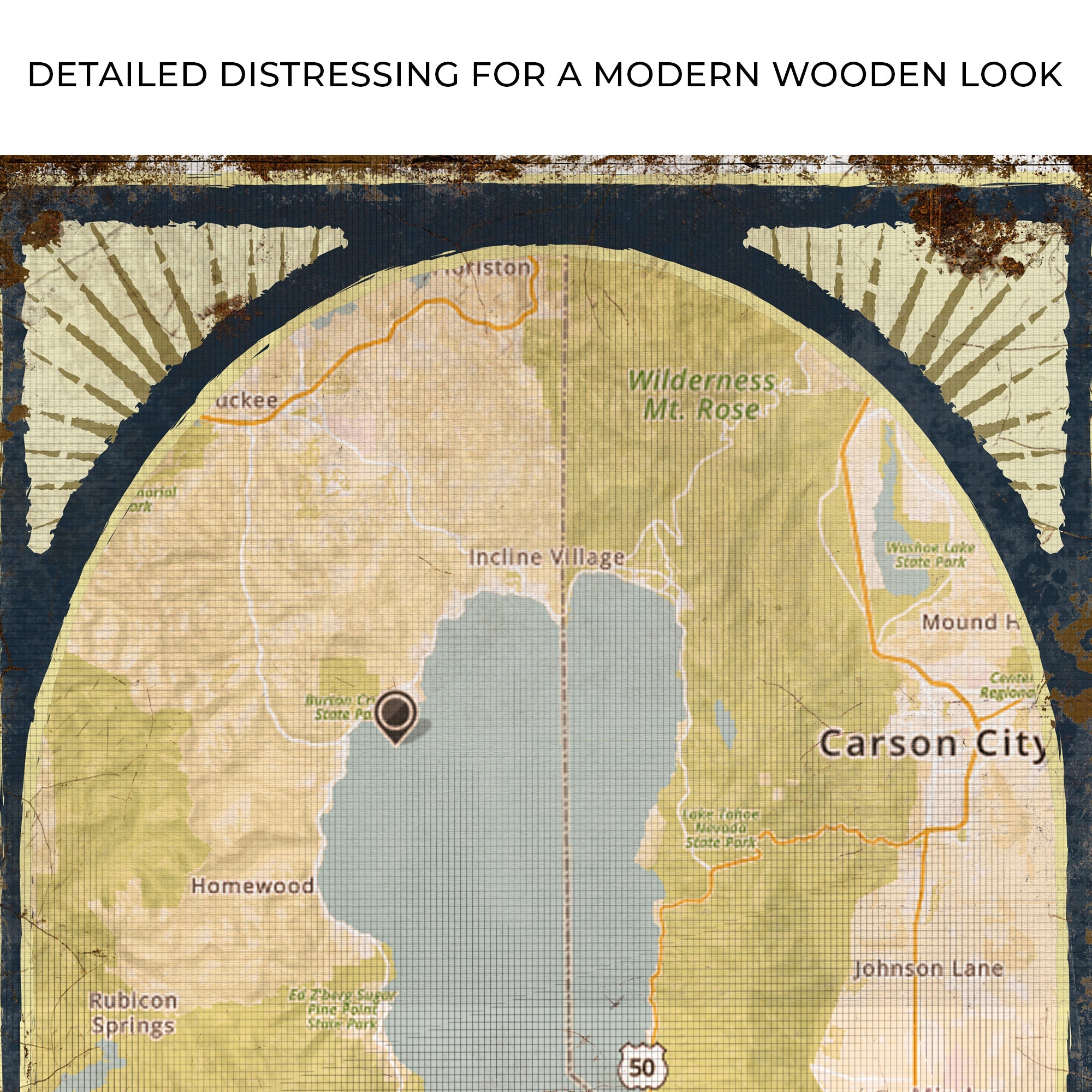 Lake Map Portrait Sign