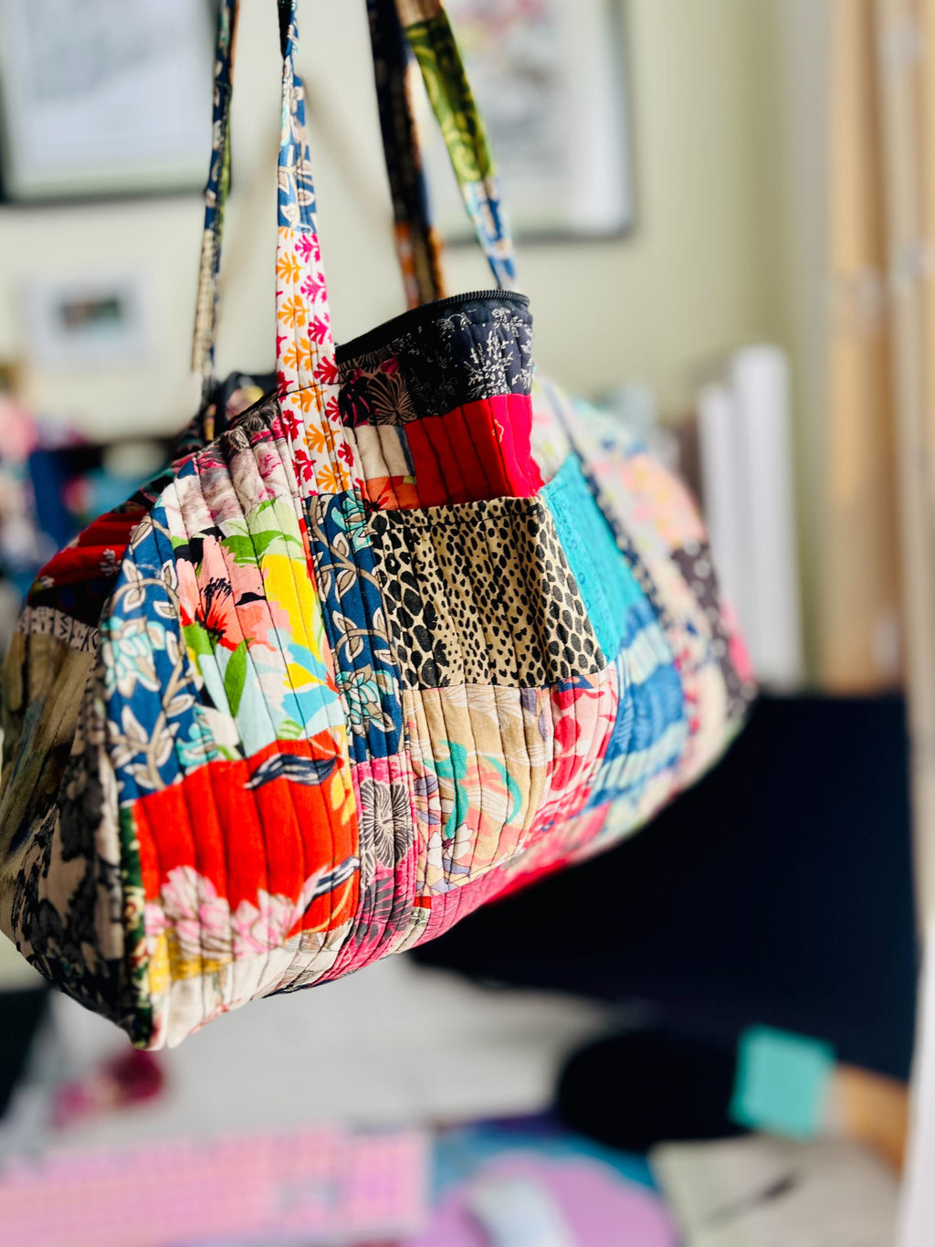 Patchwork Quilted Duffle Bag