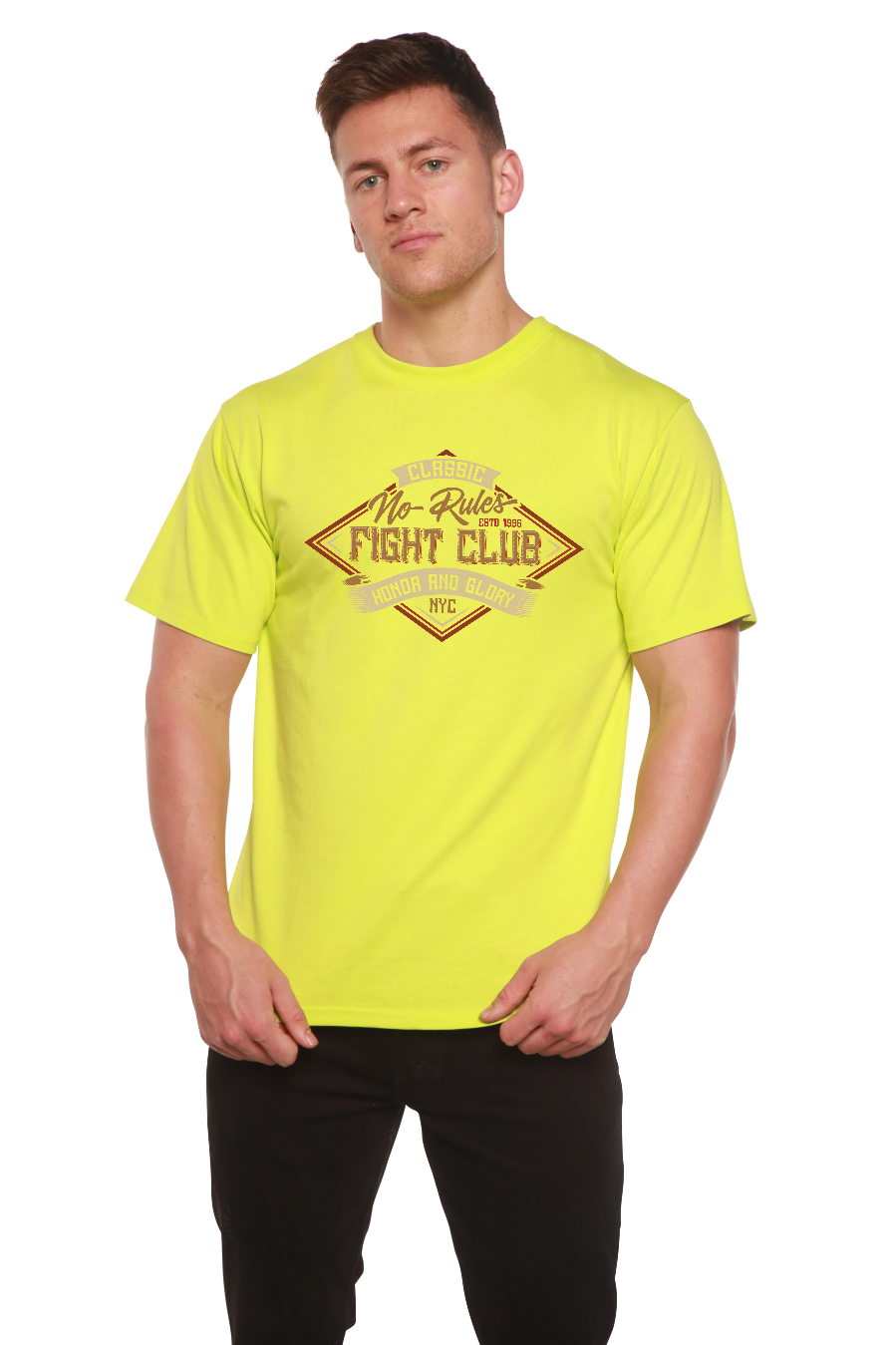 Fight Club Men's Bamboo Viscose/Organic Cotton Short Sleeve Graphic T-Shirt