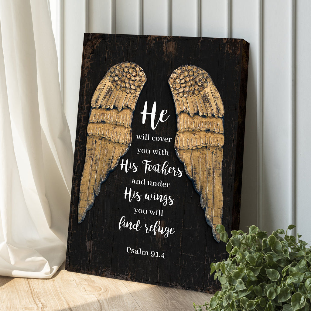 Psalm 91:4 He Will Cover You With His Feathers Sign II