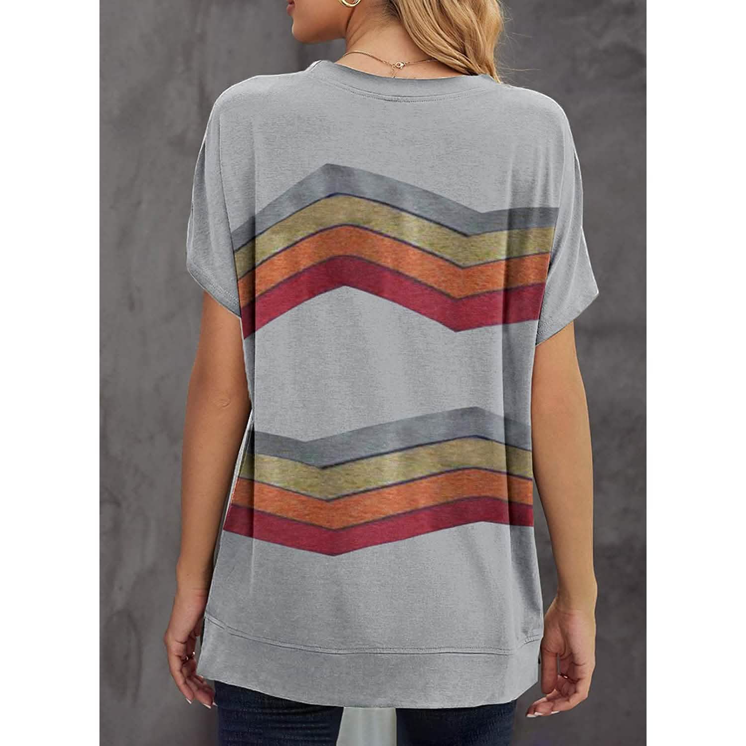 Womens Graphic Crewneck Tee Loose Casual T-Shirt